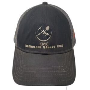 Cap America Trucker Hat Black Gray One Size Snapback Rasmussen Valley Mine KMG
